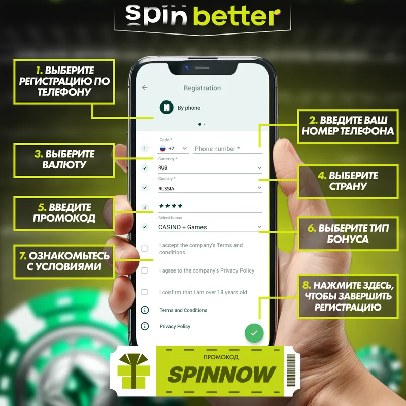 Как получить бездепозитный бонус SpinBetter — инструкция